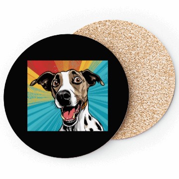 Discover Cute Colorful New Whippet Face Coasters