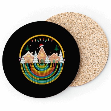 Discover Christmas Rainbow, emblem art Coasters