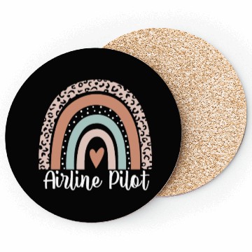 Discover Airline Pilot Rainbow Leopard Funny Airline Pilot Coasters