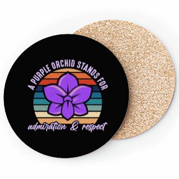Discover Orchids A Purple Orchid Stands Retro Horticulture Coasters