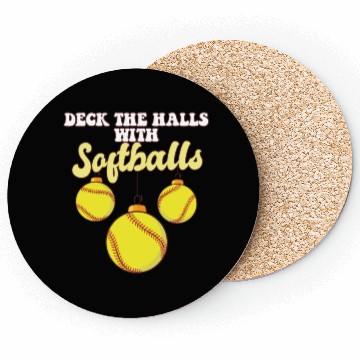 Discover Softball Player Catcher Christmas Balls Deck The Coasters