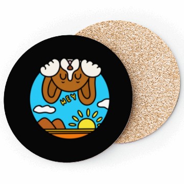 Discover Funny playful cartoon beagle Coasters