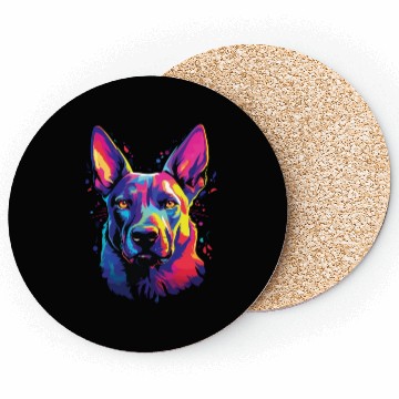 Discover Watercolor Colorful Belgian Shepherd Coasters