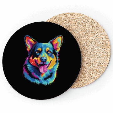 Discover Watercolor Colorful Australian Cattle Dog Coasters