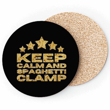 Discover Keep Calm And Spaghetti Clamp Coasters