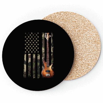 Discover bass guitar american flag, funny bass player Coasters