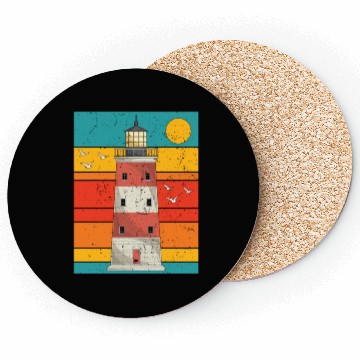 Discover Retro full moon sea gift lighthouse Coasters