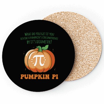Discover Pumpkin Pie Pi Math Teacher Haloween Thanksgiving Coasters