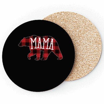 Discover Mama Bear Buffalo Plaid Mama Bear Coasters