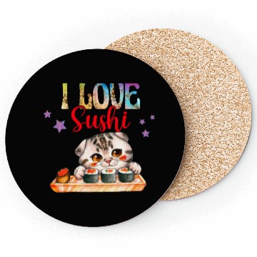 Discover I love Sushi - Cat sushi Coasters