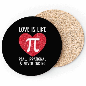 Discover Pi Real Irrational Math Teacher Valentines Day Coasters