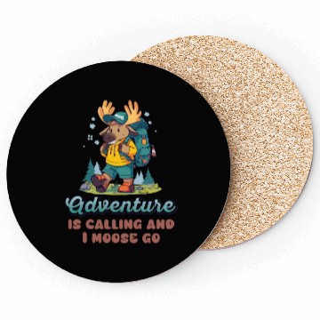 Discover Adventure Is Calling Youth Cute Moose Coasters
