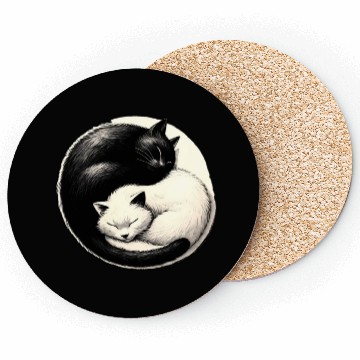Discover Yin and yang cats sleeping Coasters