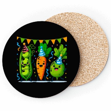 Discover Festive Vegetable Party Fun for a Vegetable eater Coasters