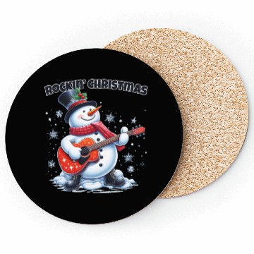 Discover Merry Rockin' Christmas Snowman Coasters