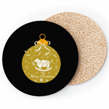Discover Golden Lamb Christmas Ornament Coasters