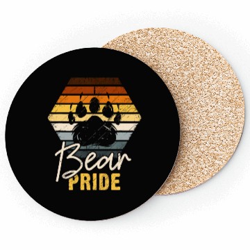 Discover Bear Community Bear Paw Bear Flag Gay Bear Pride Coasters