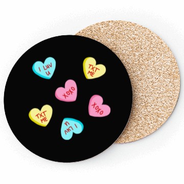 Discover Sweet Candy Hearts Valentines Day Coasters