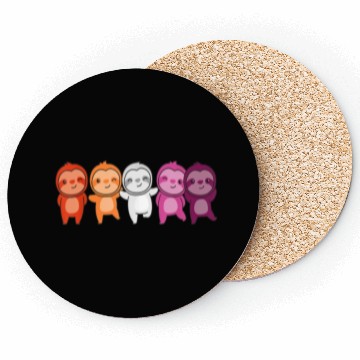 Discover Lesbian Flag Pride Month Lgbtq Lesbian Sloth Coasters