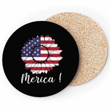 Discover Merica Sunflower Usa Flag Coasters