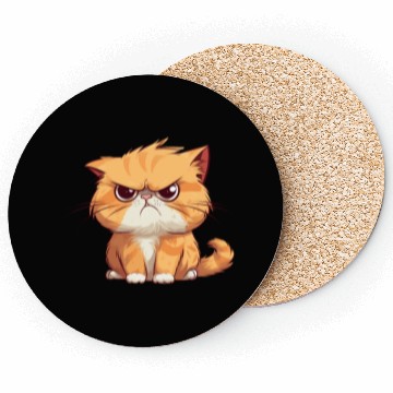 Discover Cat is realy grumpy - A orange grumpy cat Coasters