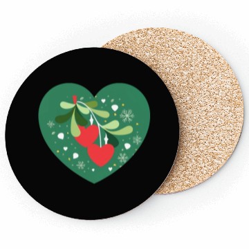Discover Mistletoe Hearts Coasters