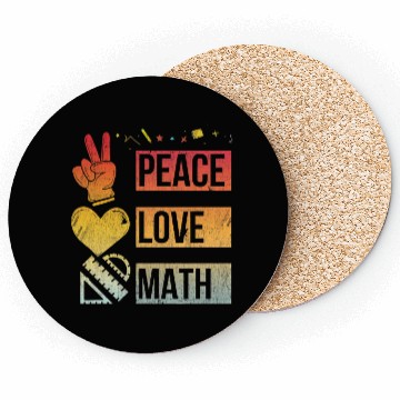 Discover Math Teacher Peace Love Math Vintage Mathematic Coasters