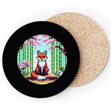 Discover Fox Zen Garden: Pixel Serenity Coasters