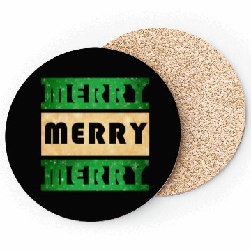 Discover Merry Merry Merry Green and Gold Coasters