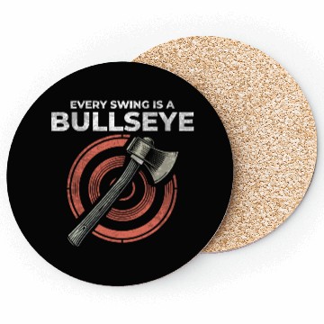 Discover Axe Throwing Axe Thrower Lumberjack Funny Bullseye Coasters