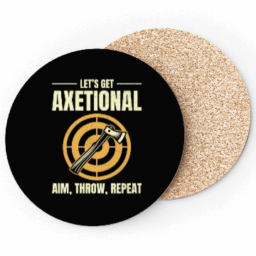 Discover Axetional Axe Throwing Bullseye Aim Throw Repeat Coasters