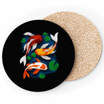 Discover Koi Fish Lover Water Pond Animal Pet Asian Coasters