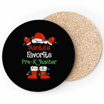 Discover Santa's Favorite Pre K Teacher Funny Christmas Coasters