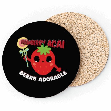 Discover Strawberry Acai Berry Adorable Cute Coasters