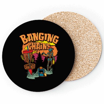 Discover Banging Chains Skeleton With Golf Discs For Men Coasters