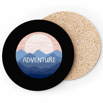 Discover Adventure Mountain Landscape Sunset Coasters