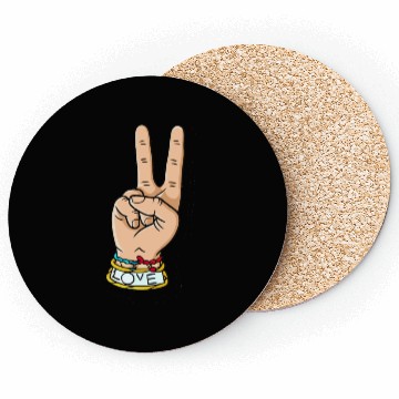 Discover hand peace love Coasters