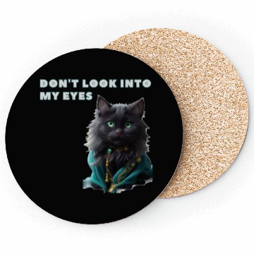 Discover Emerald Gaze: Elegance in Black cat Coasters