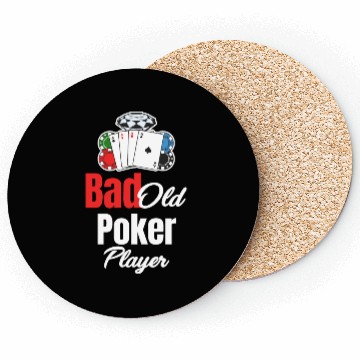 Discover Bad Old Poker Player Holdem Dealer Blackjack Coasters