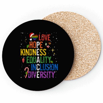 Discover Gay Christmas Love Hope Kindness Equality Peace Coasters