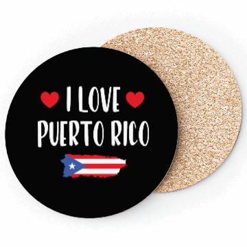 Discover I Love Puerto Rico pride heart Coasters
