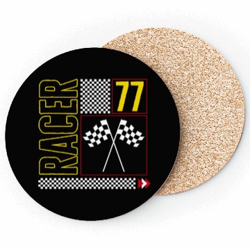 Discover Halloween Coasters, Racer 77 Checked Flag Design Coasters