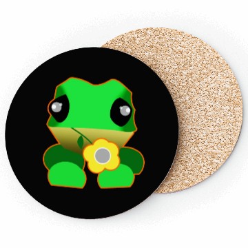 Discover Cute frog with flower Coasters