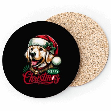 Discover Golden Retriever Christmas Coasters