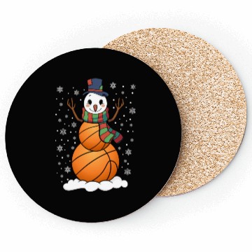 Discover Snowman Basketball Fan Basketballs Snow Coasters