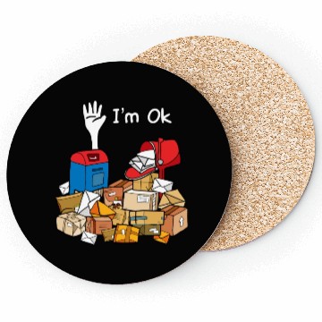 Discover I'm Ok Funny Postal Worker Coasters