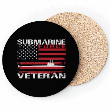 Discover Submarine Force Veteran Usa Flag White Stars Coasters