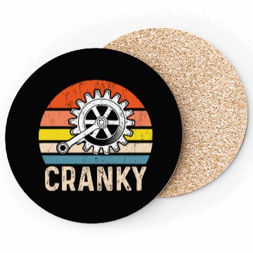 Discover Cranky Vintage Sun funny Bicycle Lovers Coasters