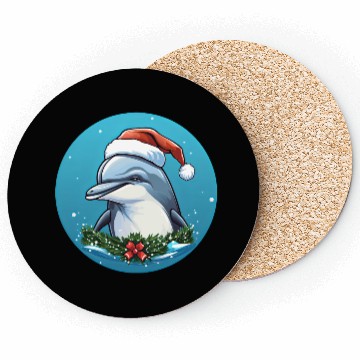 Discover Dolphin Christmas Coasters
