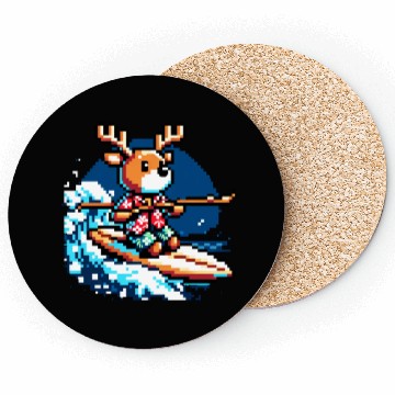 Discover Surfing Reindeer: 8-Bit Holiday Wave Coasters